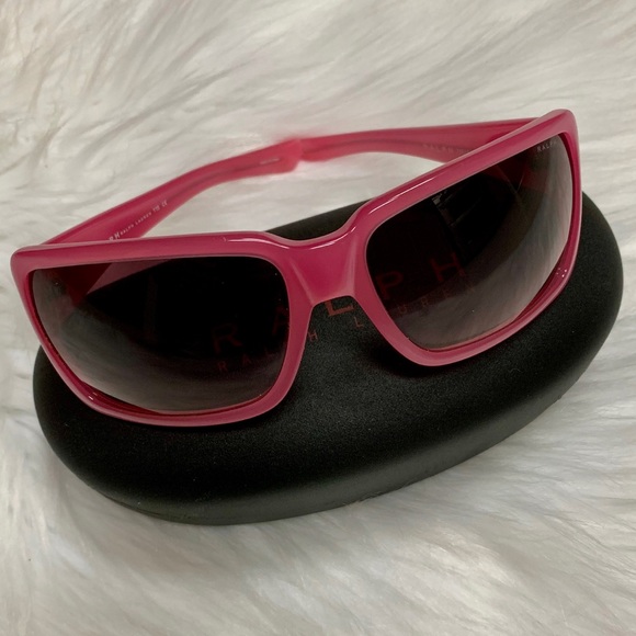 RALPH LAUREN PINK FRAME SUNGLASSES W/CASE NIB - Picture 1 of 8